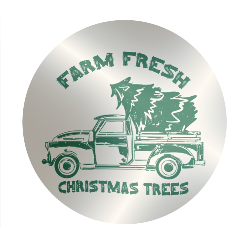 Farm Fresh Christmas Trees Vintage - Circle Sticker by EZbie