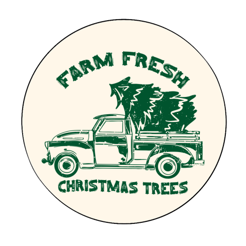 Farm Fresh Christmas Trees Vintage - Circle Sticker by EZbie