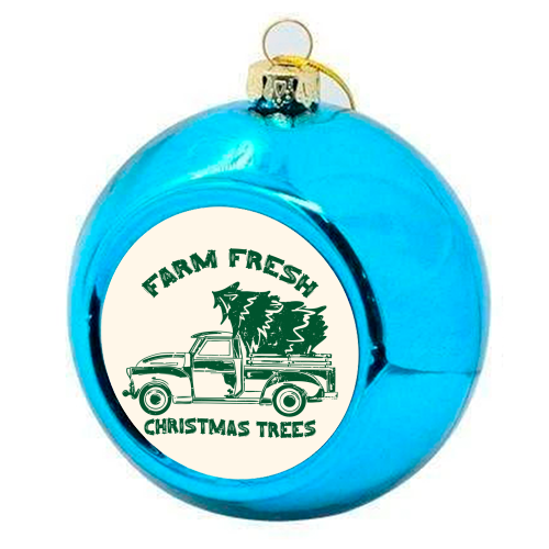 Farm Fresh Christmas Trees Vintage - colourful christmas bauble by EZbie