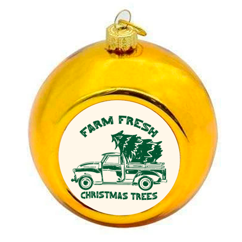 Farm Fresh Christmas Trees Vintage - colourful christmas bauble by EZbie