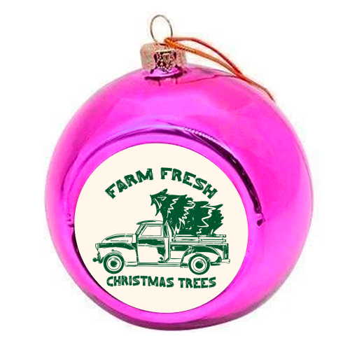 Farm Fresh Christmas Trees Vintage - colourful christmas bauble by EZbie