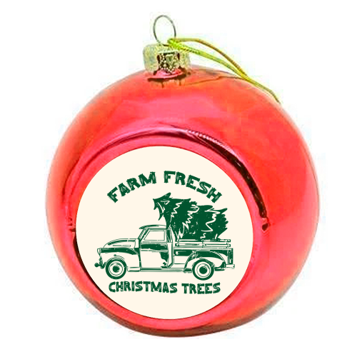Farm Fresh Christmas Trees Vintage - colourful christmas bauble by EZbie