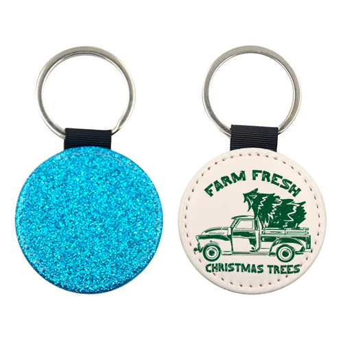 Farm Fresh Christmas Trees Vintage - keyring by EZbie