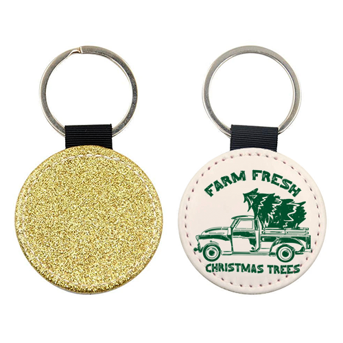 Farm Fresh Christmas Trees Vintage - keyring by EZbie