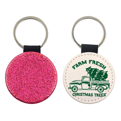 Farm Fresh Christmas Trees Vintage - keyring by EZbie