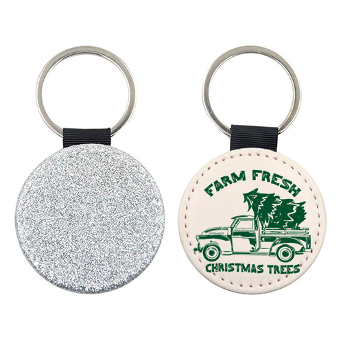 Farm Fresh Christmas Trees Vintage - keyring by EZbie