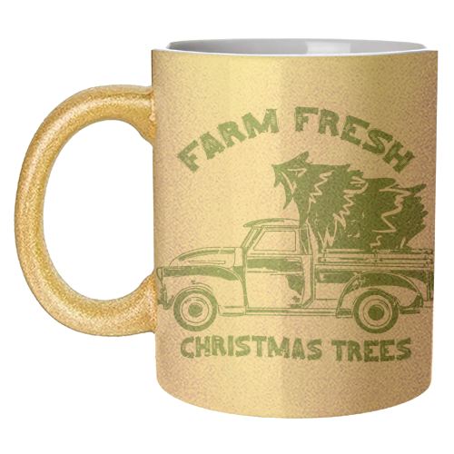 Farm Fresh Christmas Trees Vintage - unique mug by EZbie