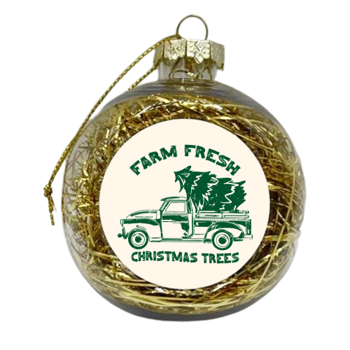 Farm Fresh Christmas Trees Vintage - xmas bauble by EZbie