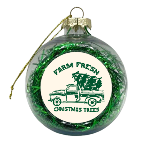 Farm Fresh Christmas Trees Vintage - xmas bauble by EZbie