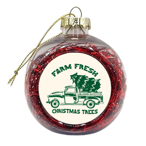 Farm Fresh Christmas Trees Vintage - xmas bauble by EZbie