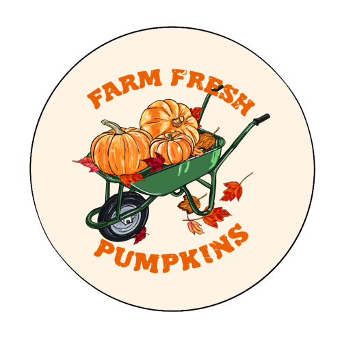 Farm Fresh Pumpkins Vintage Fall Illustration - Circle Sticker by EZbie
