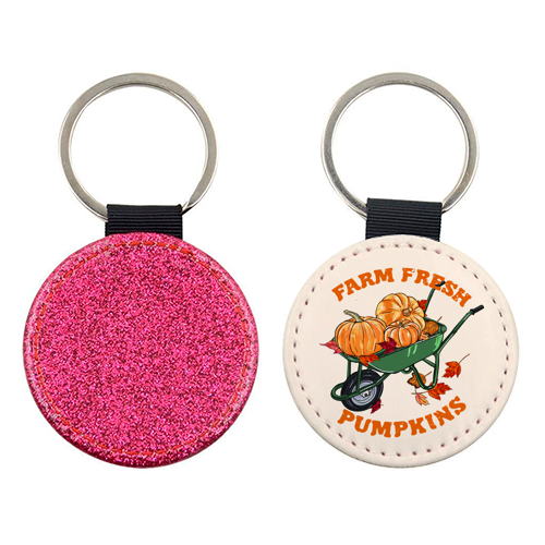 Farm Fresh Pumpkins Vintage Fall Illustration - keyring by EZbie