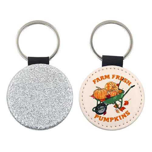 Farm Fresh Pumpkins Vintage Fall Illustration - keyring by EZbie