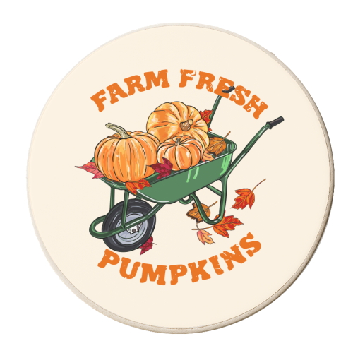 Farm Fresh Pumpkins Vintage Fall Illustration - personalised beer coaster by EZbie