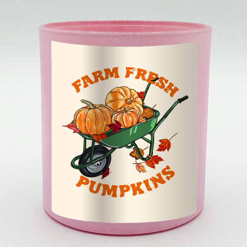 Farm Fresh Pumpkins Vintage Fall Illustration - scented candle by EZbie