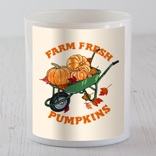 Farm Fresh Pumpkins Vintage Fall Illustration - scented candle by EZbie