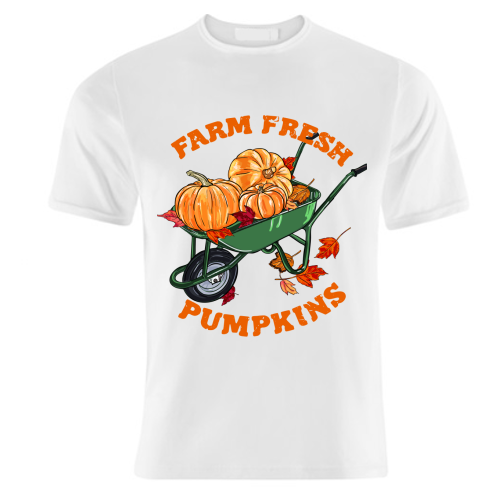 Farm Fresh Pumpkins Vintage Fall Illustration - unique t shirt by EZbie