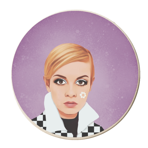 Fashion Icons: Twiggy - personalised beer coaster by Giddy Kipper
