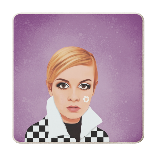 Fashion Icons: Twiggy - personalised beer coaster by Giddy Kipper