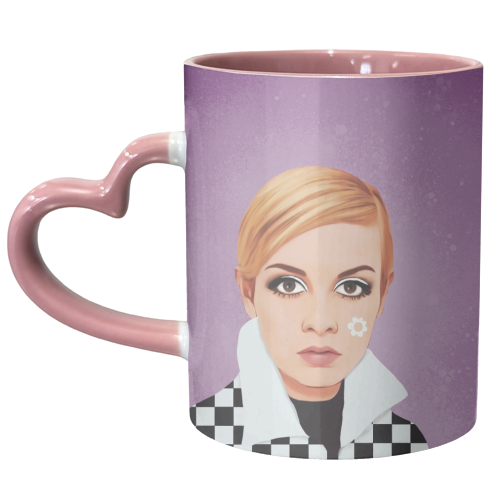 Fashion Icons: Twiggy - unique mug by Giddy Kipper