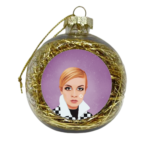 Fashion Icons: Twiggy - xmas bauble by Giddy Kipper