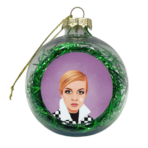 Fashion Icons: Twiggy - xmas bauble by Giddy Kipper