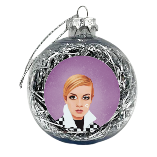 Fashion Icons: Twiggy - xmas bauble by Giddy Kipper