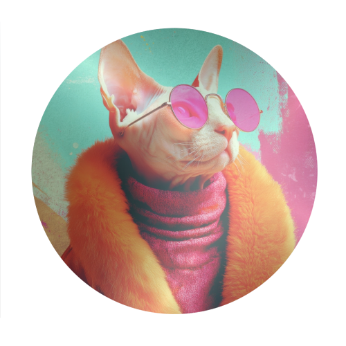 Fashion Sphynx - Circle Sticker by DejaReve