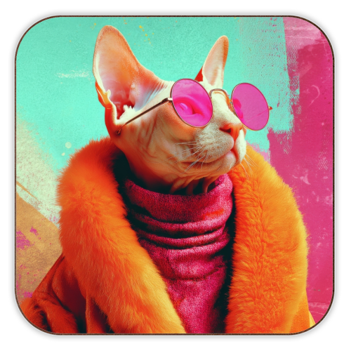 Fashion Sphynx - personalised beer coaster by DejaReve