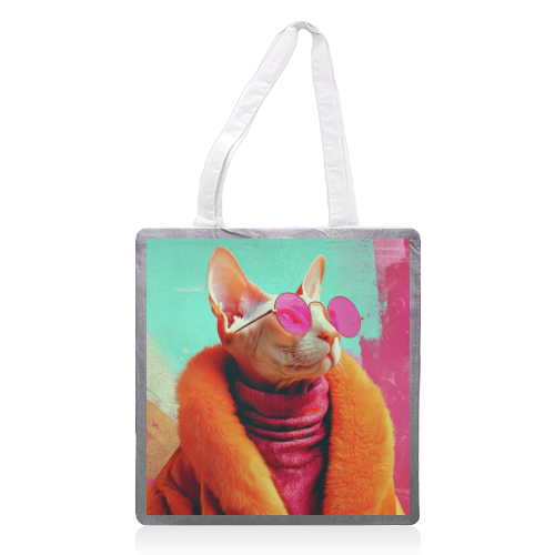 Fashion Sphynx - printed canvas tote bag by DejaReve