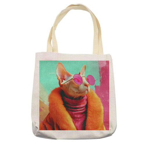Fashion Sphynx - printed canvas tote bag by DejaReve