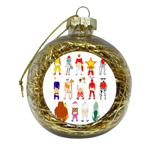 Fast Food Butts - xmas bauble by Notsniw Art