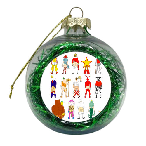 Fast Food Butts - xmas bauble by Notsniw Art