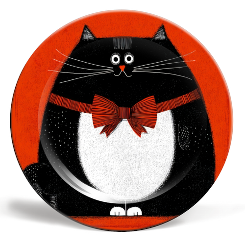 Fat Christmas mood - ceramic dinner plate by DejaReve