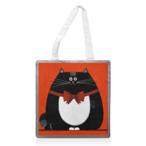 Fat Christmas mood - printed canvas tote bag by DejaReve
