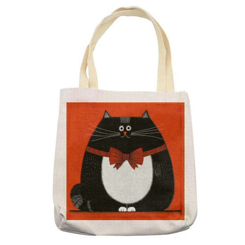 Fat Christmas mood - printed canvas tote bag by DejaReve