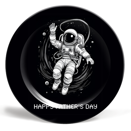 Father's Day Astronaut - ceramic dinner plate by Adam Regester