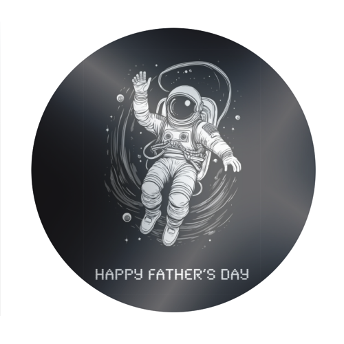 Father's Day Astronaut - Circle Sticker by Adam Regester
