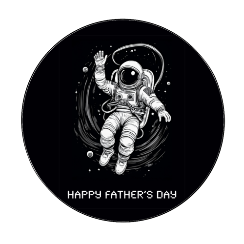 Father's Day Astronaut - Circle Sticker by Adam Regester