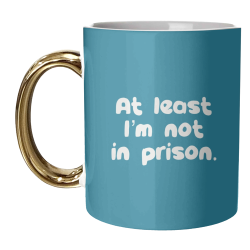 Father's Day ‘At least I'm not in prison' funny gift - unique mug by Giddy Kipper