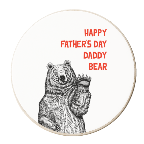 Father's Day Daddy Bear - personalised beer coaster by Adam Regester