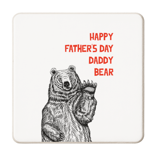 Father's Day Daddy Bear - personalised beer coaster by Adam Regester
