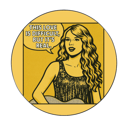 Fearless Love - Circle Sticker by Ms Doodle