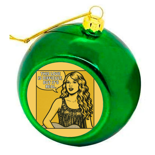 Fearless Love - colourful christmas bauble by Ms Doodle
