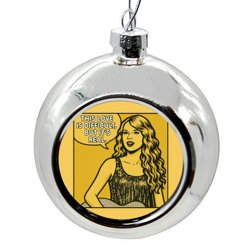 Fearless Love - colourful christmas bauble by Ms Doodle