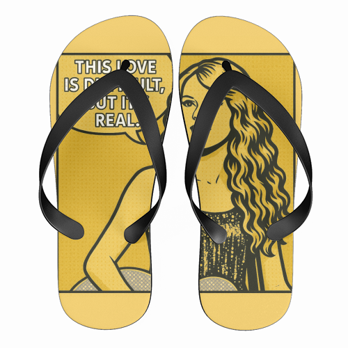 Fearless Love - funny flip flops by Ms Doodle