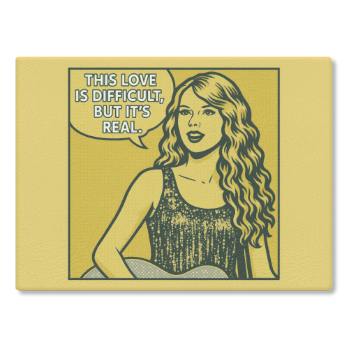 Fearless Love - glass chopping board by Ms Doodle