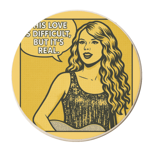 Fearless Love - personalised beer coaster by Ms Doodle