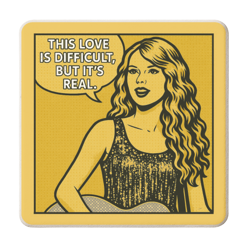 Fearless Love - personalised beer coaster by Ms Doodle