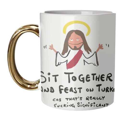 Feast On Turkey - unique mug by David Black